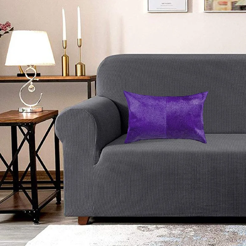 Weekend Bargains to Savor 12 X 20 Purple Cowhide Throw Pillow