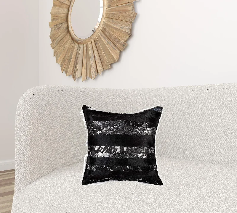 Epic Value 18" X 18" X 5" Black And Silver  Pillow
