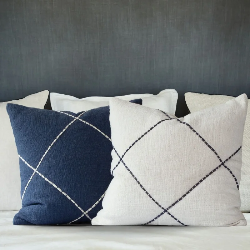 Caro Criss Cross Embroidered Pillow Cover