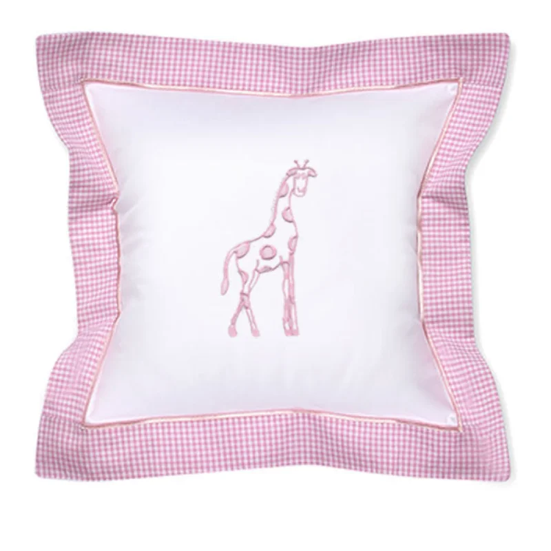 Baby Pillow Cover in Dot Giraffe Pink