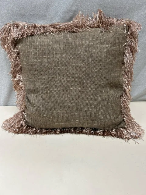 BEIGE FRILLY PILLOW