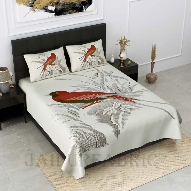 big bird red pure cotton double bedsheet