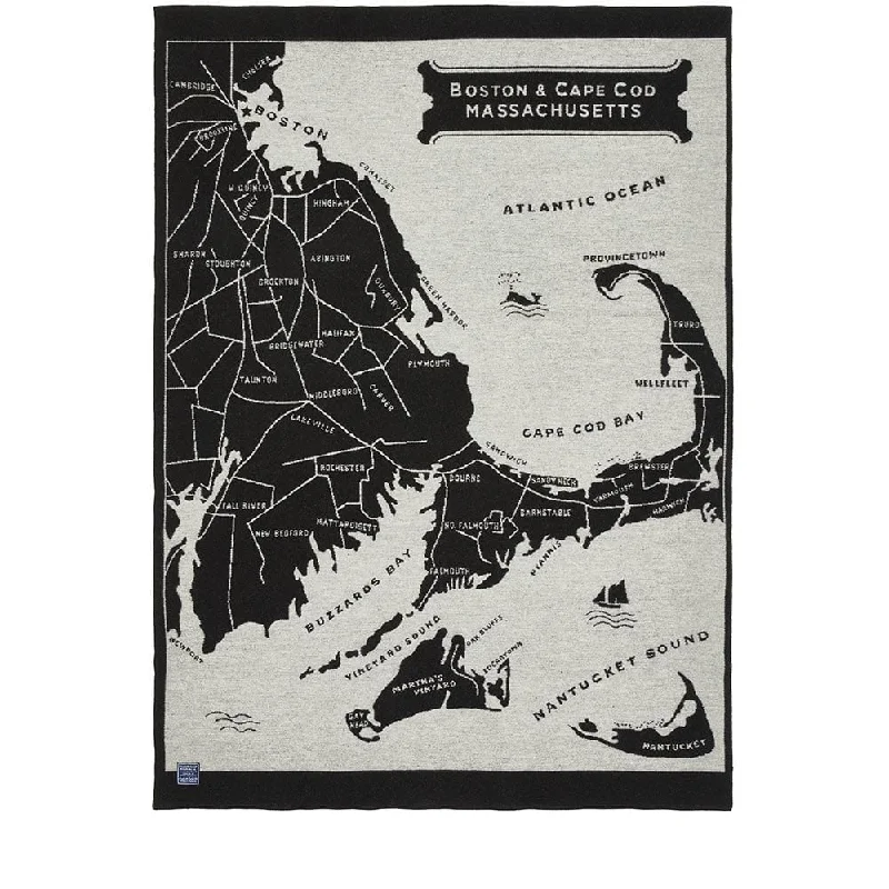 Boston Map Wool Throw