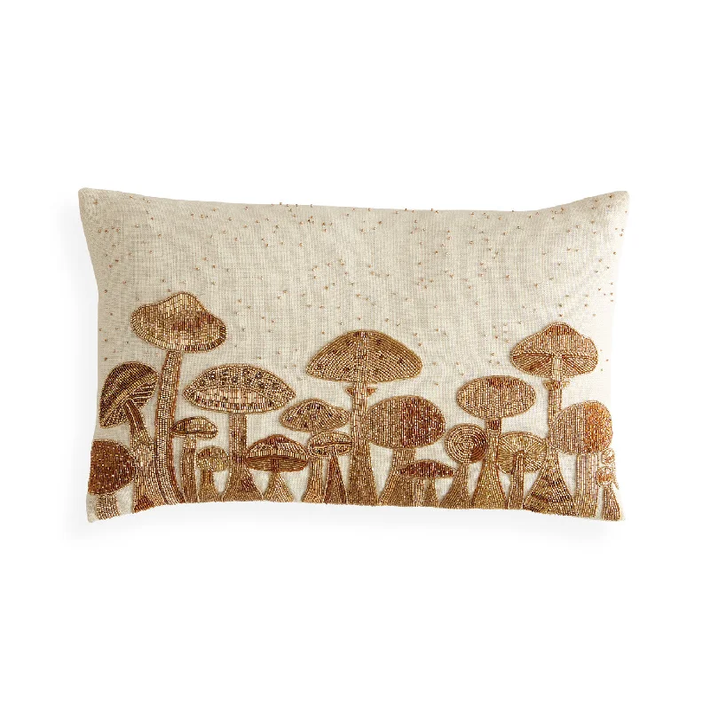 Massive Deals Botanist Mushroom Field Beaded Pillow