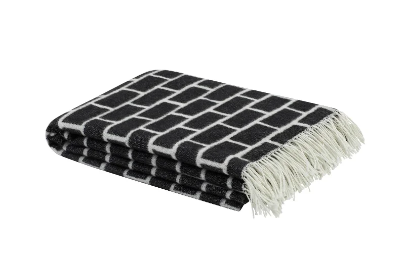 Brick Black & White Throw