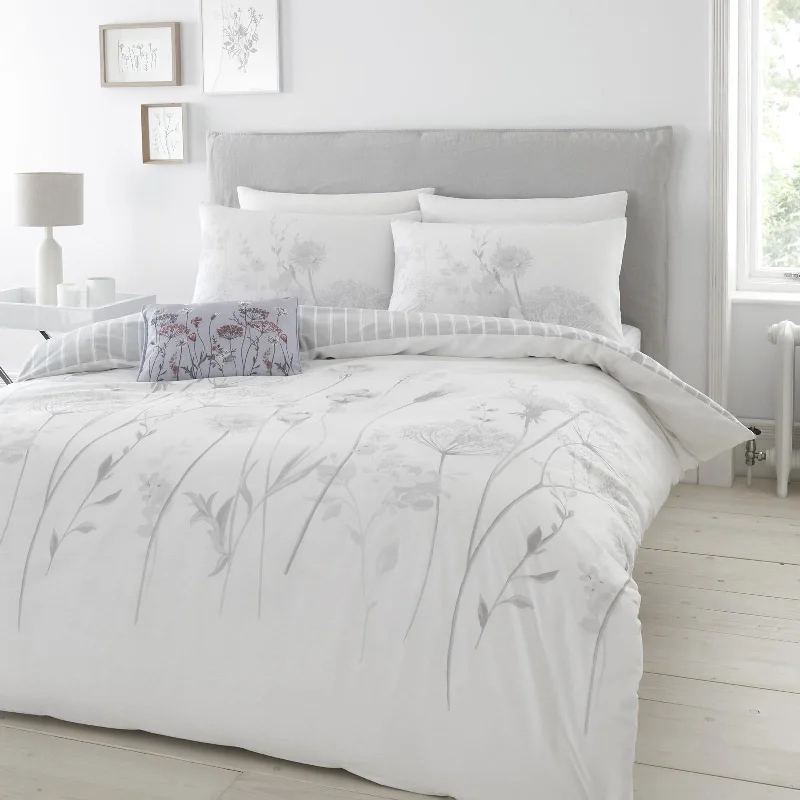 Meadowsweet Floral Duvet Cover Set White