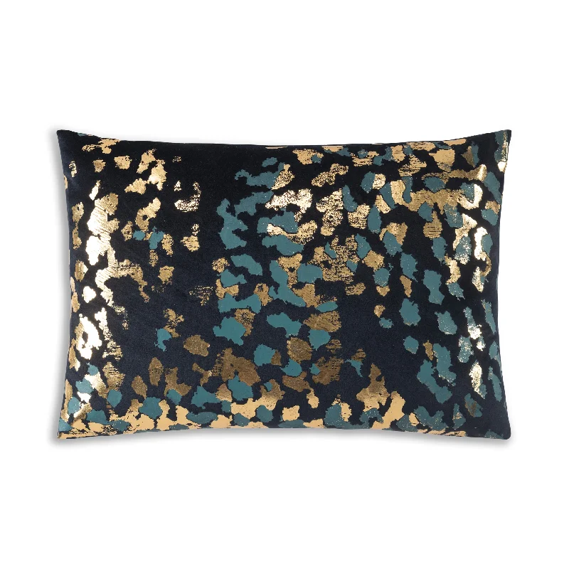 Super Discount Cortana Navy Gold Lumbar Pillow