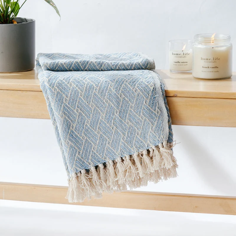 Cotton Bay Big Weave Throw - Aqua