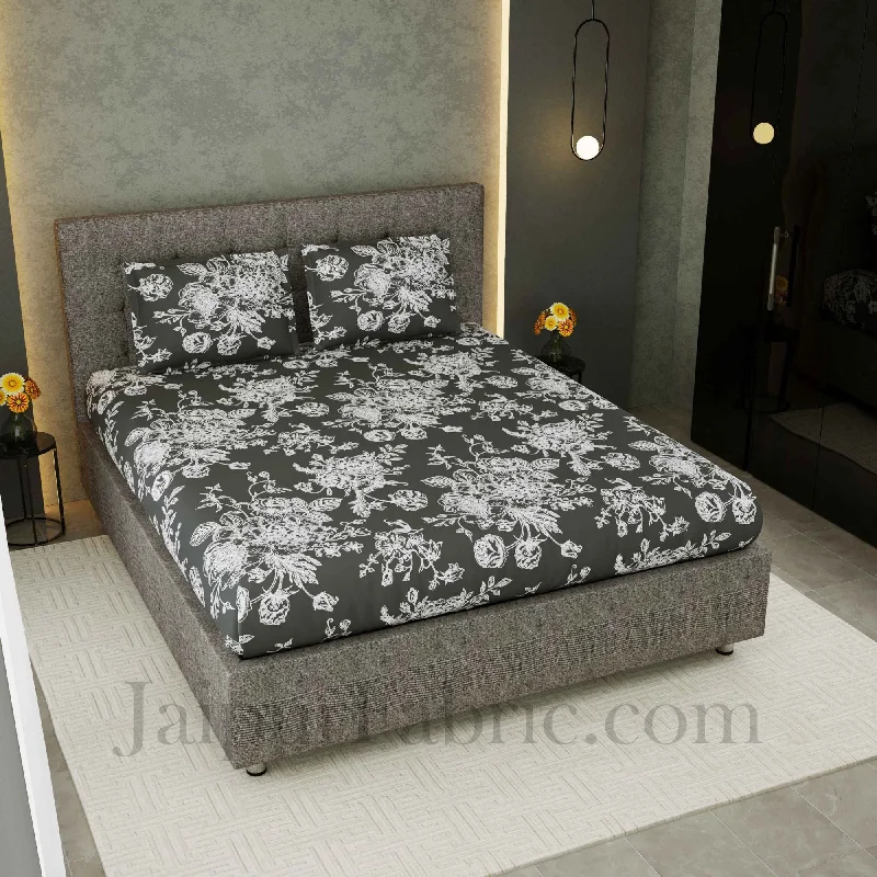 decorous dark grey king size double bedsheet