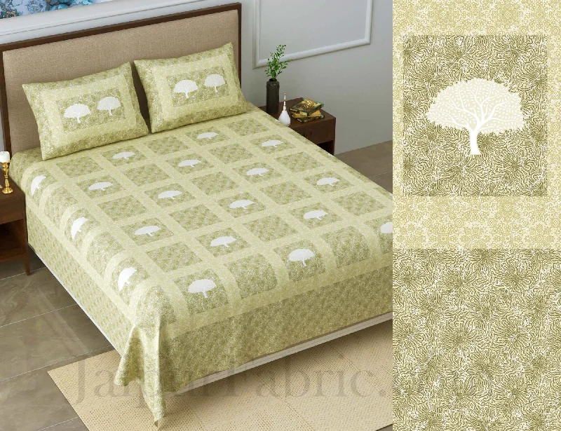 earth pastel green king size pure cotton bedsheet