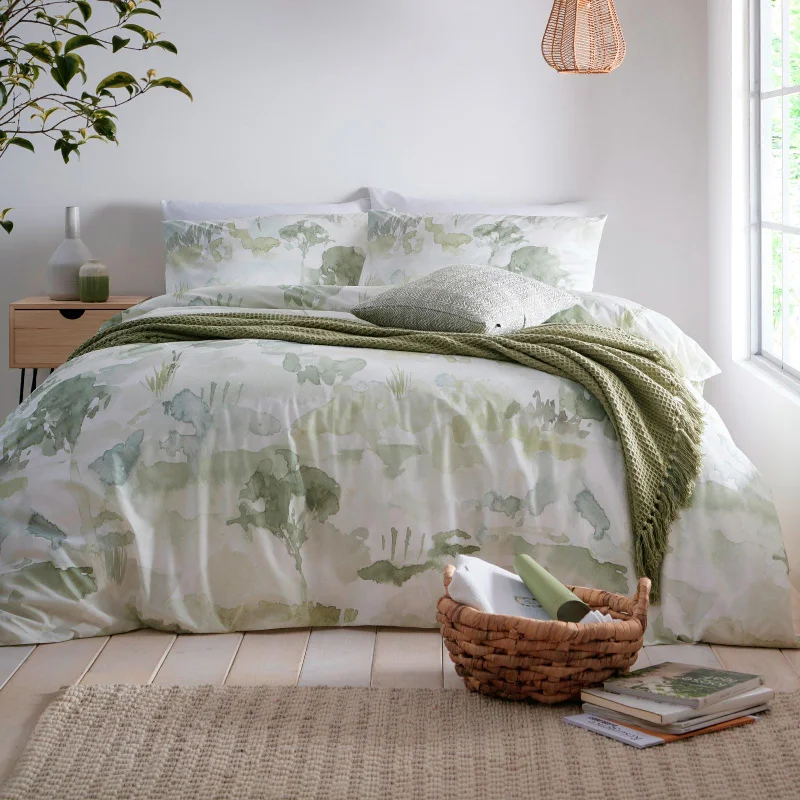 Edale Cotton Duvet Cover Green