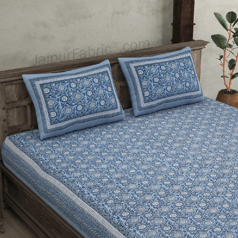 Festival Chakri Blue Double Bedsheet