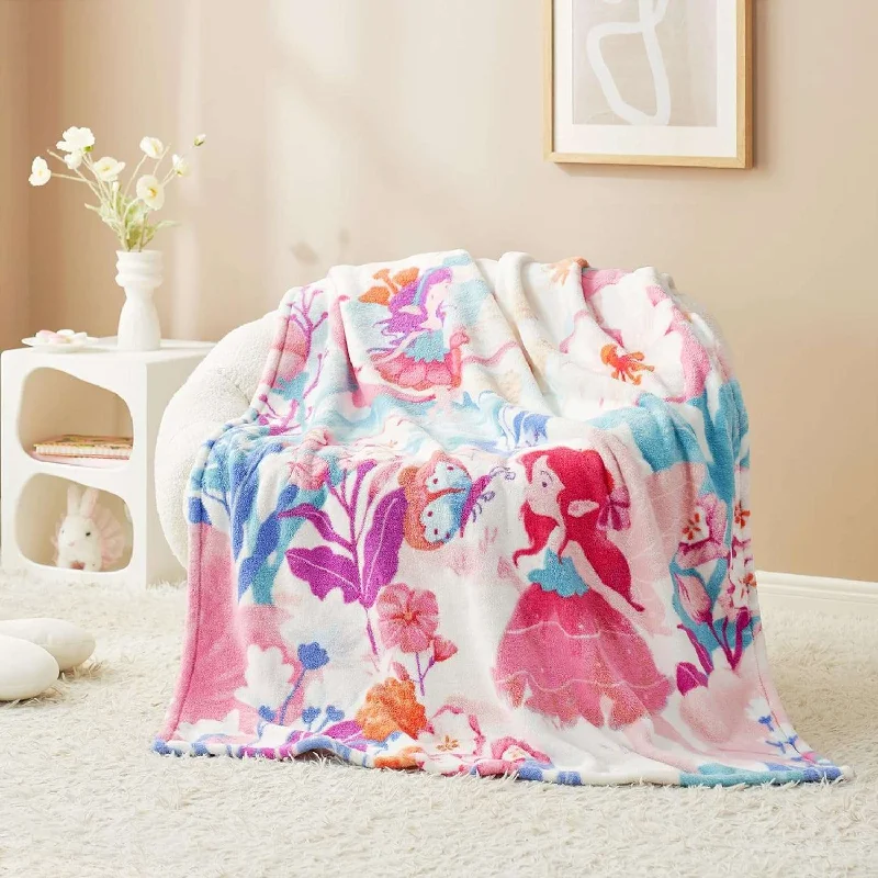 Children Printed Fleece Reversible Throw