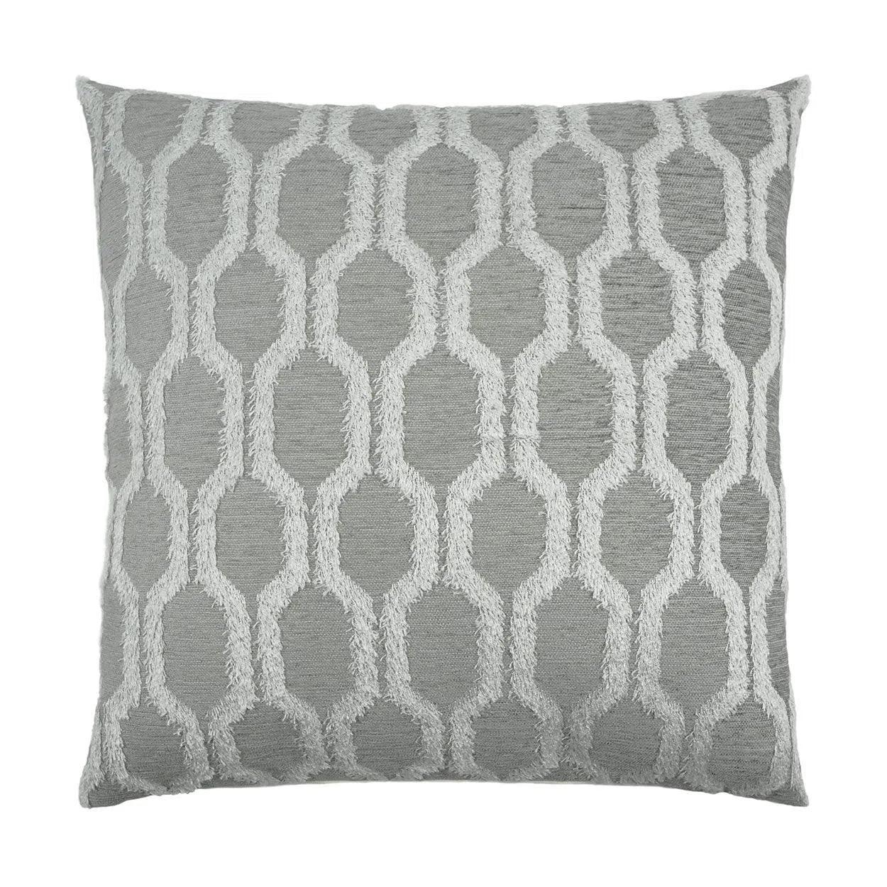 Fringed Platinum Grey Throw Pillow With Insert