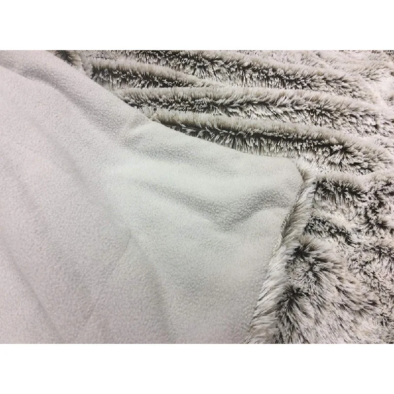 Gray Faux Fur Ombre Plush Throw