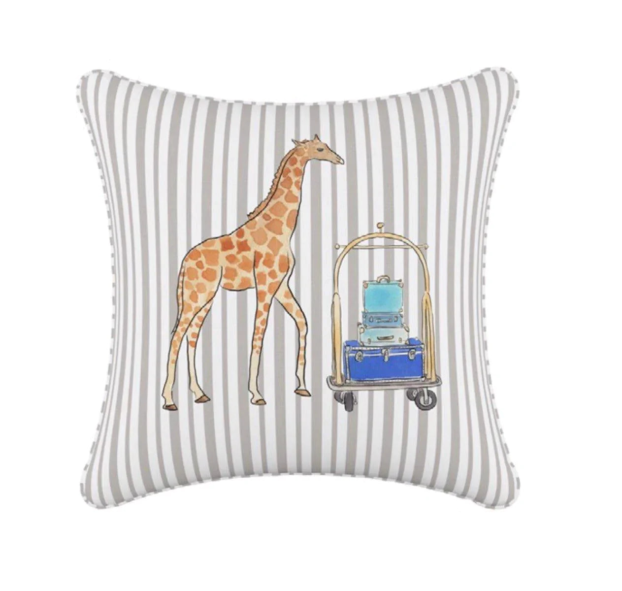 Gray Malin For Cloth & Co. Giraffe Stripe Grey Throw Pillow