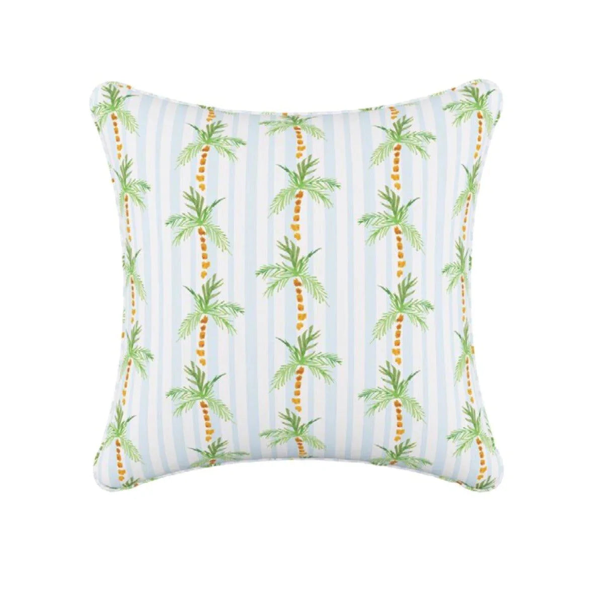 Gray Malin For Cloth & Co. Palm Tree Stripe Blue Throw Pillow