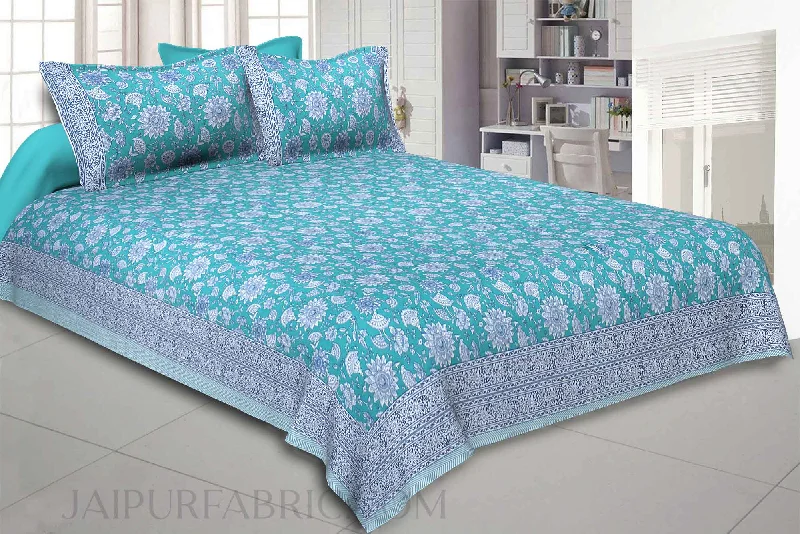 green floral flavor king size bedsheet