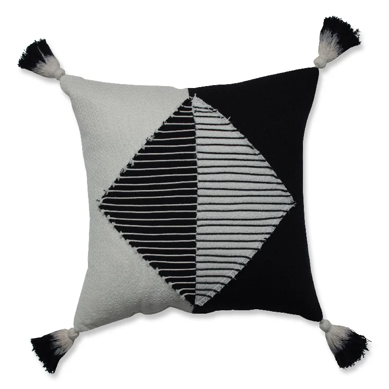 Doorbuster Deal Linear Diamond Black 18-inch Throw Pillow