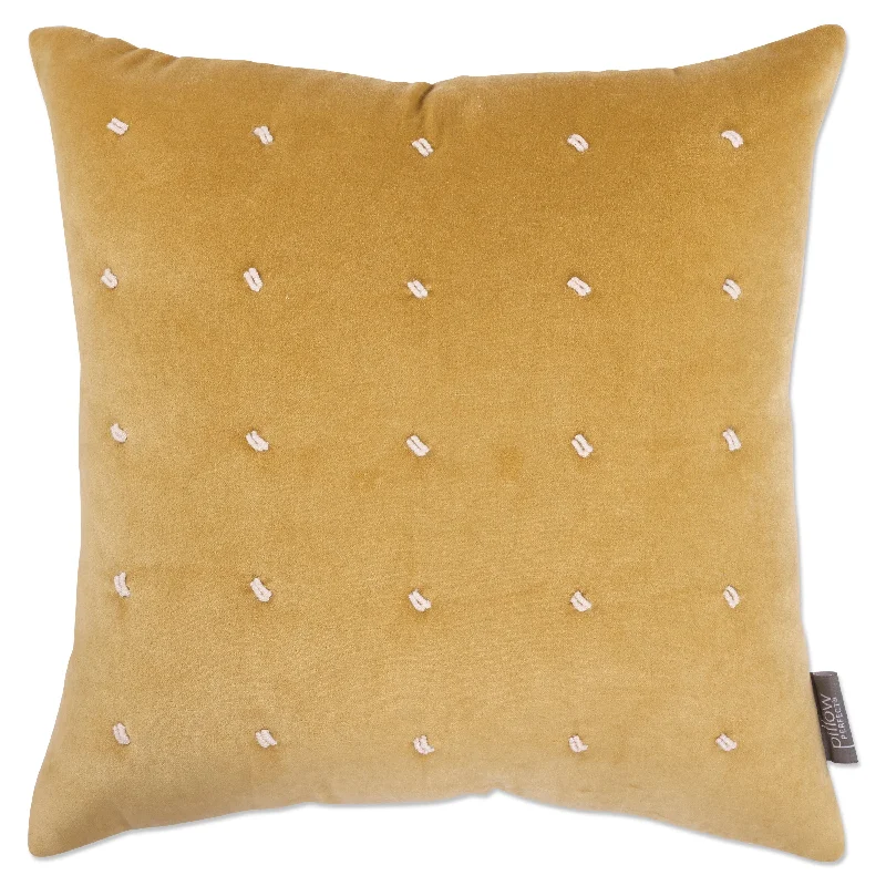 Indoor French Knots Yellow 18-inch Throw Pillow