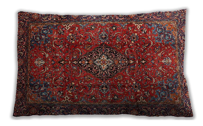 Price Meltdown Traditional Classic Indoor Outdoor Rectangular Cranberry Red Lumbar Throw Pillow, 13 inch by 19 inch, lbtr1386