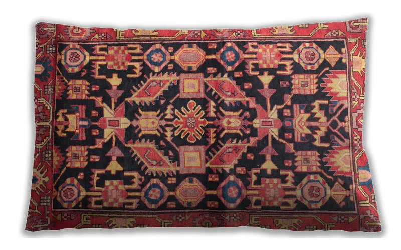 Final Clearance Traditional Classic Indoor Outdoor Rectangular Copper Red Pink Lumbar Throw Pillow, 13 inch by 19 inch, lbtr194