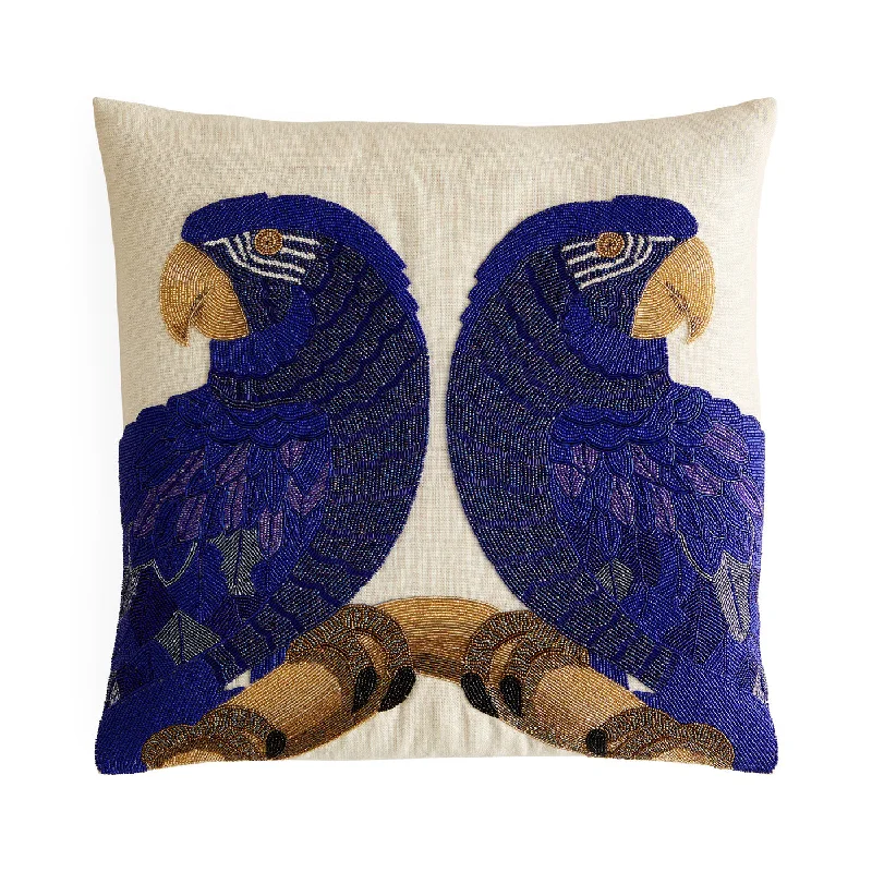 Macaw Beaded Pillow