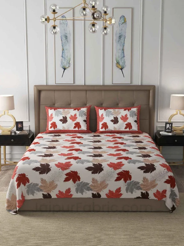 maple orange cotton king size double bedsheet