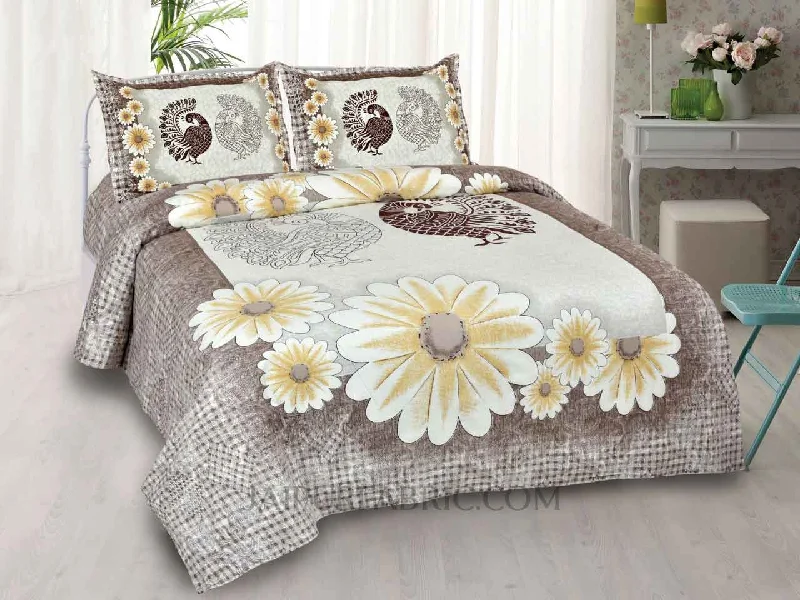 mayur vatika yellow king size bedsheet