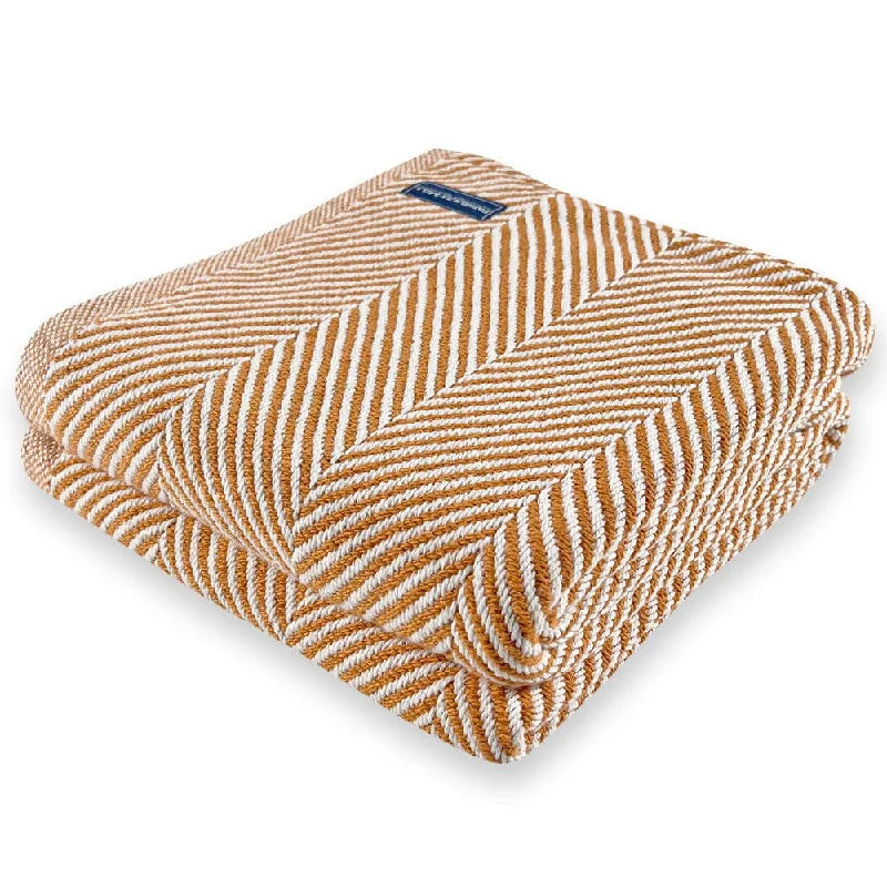 Monhegan Cotton Throw Without Fringe - Golden Ochre