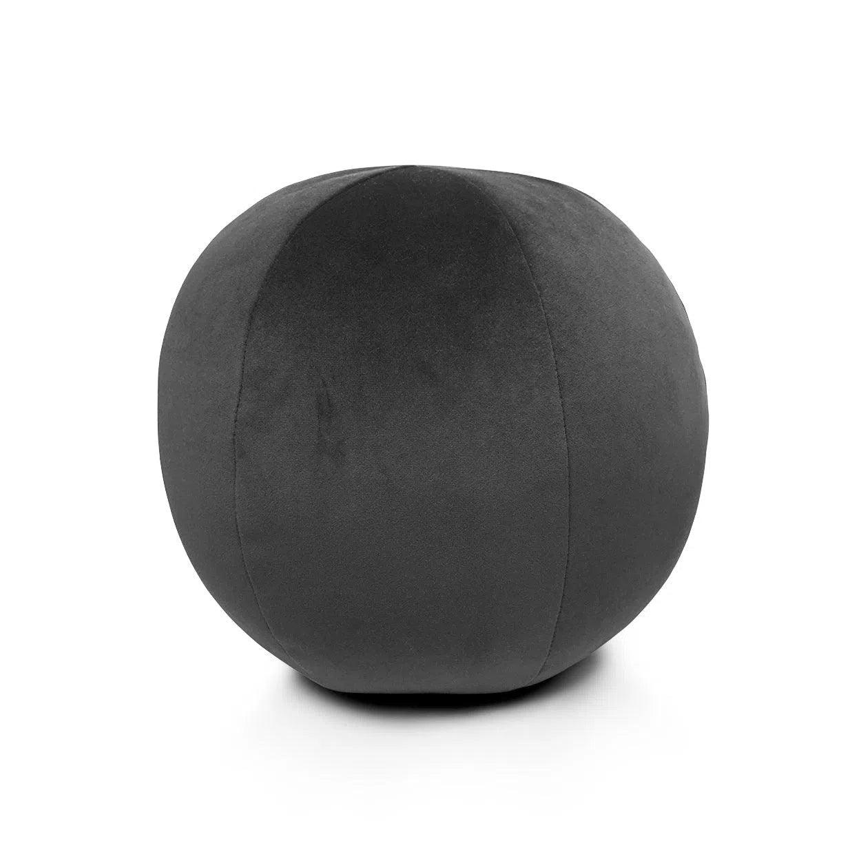 Posh Ball Charcoal Grey Throw Pillow With Insert