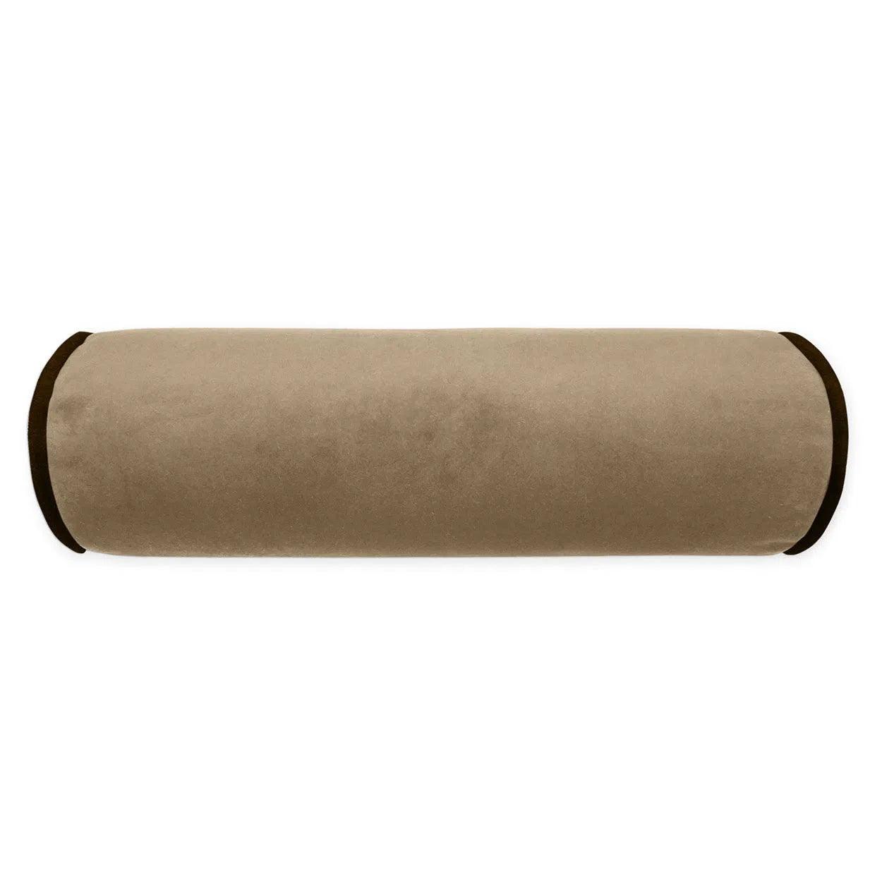 Posh Roll Latte Brown Throw Pillow With Insert