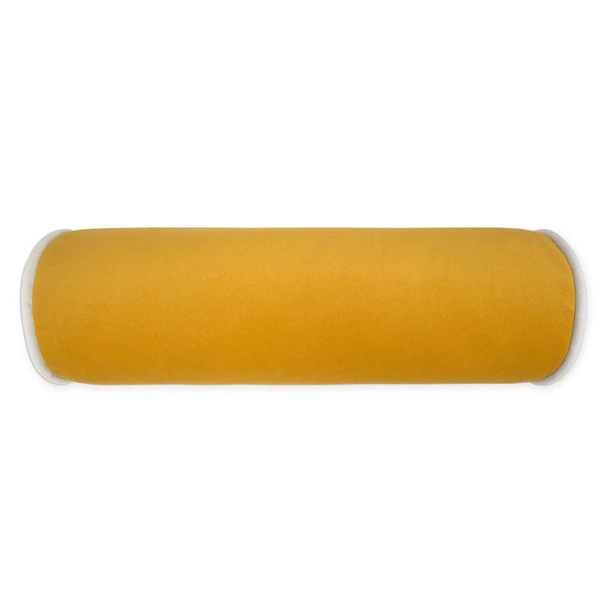 Posh Roll Mustard Yellow Throw Pillow With Insert