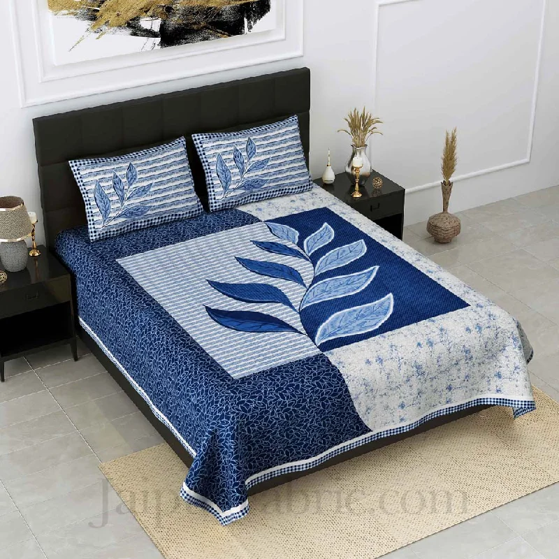 procian print cotyledon blue pure cotton king size bedsheet