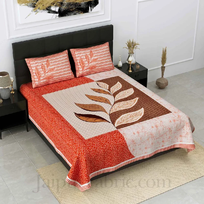 procian print cotyledon peach pure cotton king size bedsheet