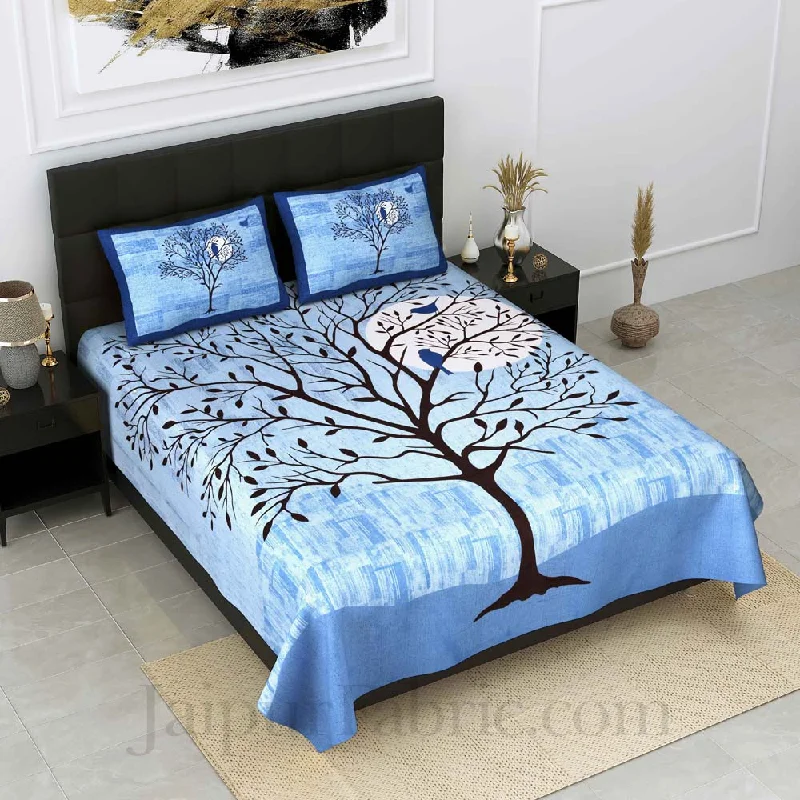 procian print scenic nature sky pure cotton king size bedsheet