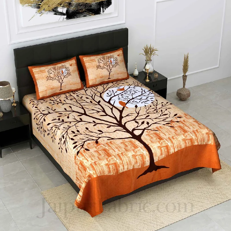 procian print scenic nature sunrise pure cotton king size bedsheet