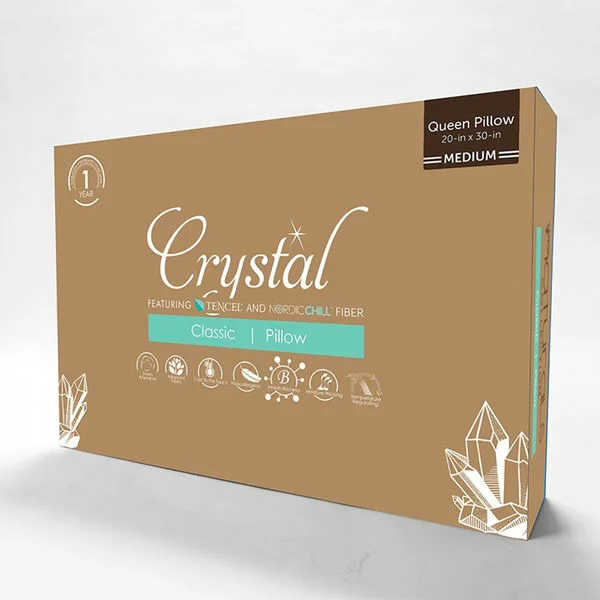 Customer Appreciation Sale Protect-A-Bed Crystal Tencel Cooling Pillow, Memory Foam & Innerspring