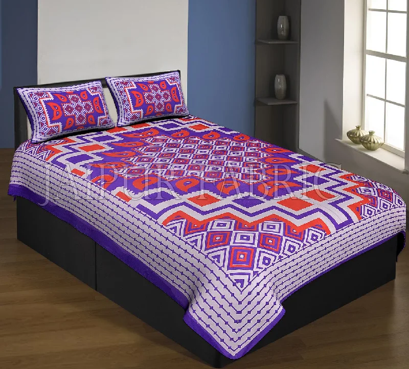 Clearance Items Purple Boarder Cream Base With Paan And Rangoli Pattern Single Bed Sheet With 2 Pillow Cover Clearance Items Purple Boarder Cream Base With Paan And Rangoli Pattern Single Bed Sheet With 2 Pillow Cover