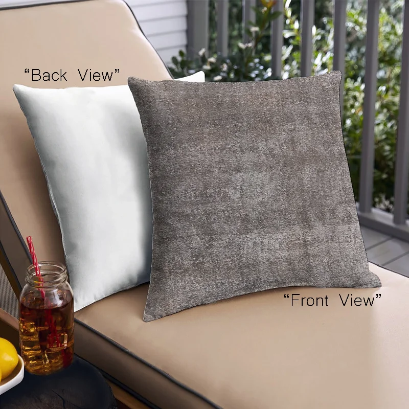 Overstock Mid-Century Modern Urban Indoor Outdoor Square Coffee Brown Throw Pillow, 18 inch by 18 inch, pwurb1877
