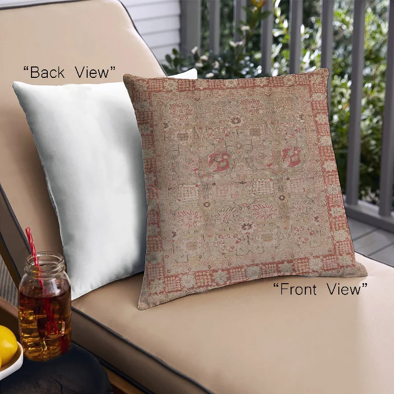 Year-End Sale Mid-Century Modern Urban Indoor Outdoor Square Chestnut Red Throw Pillow, 18 inch by 18 inch, pwurb3021