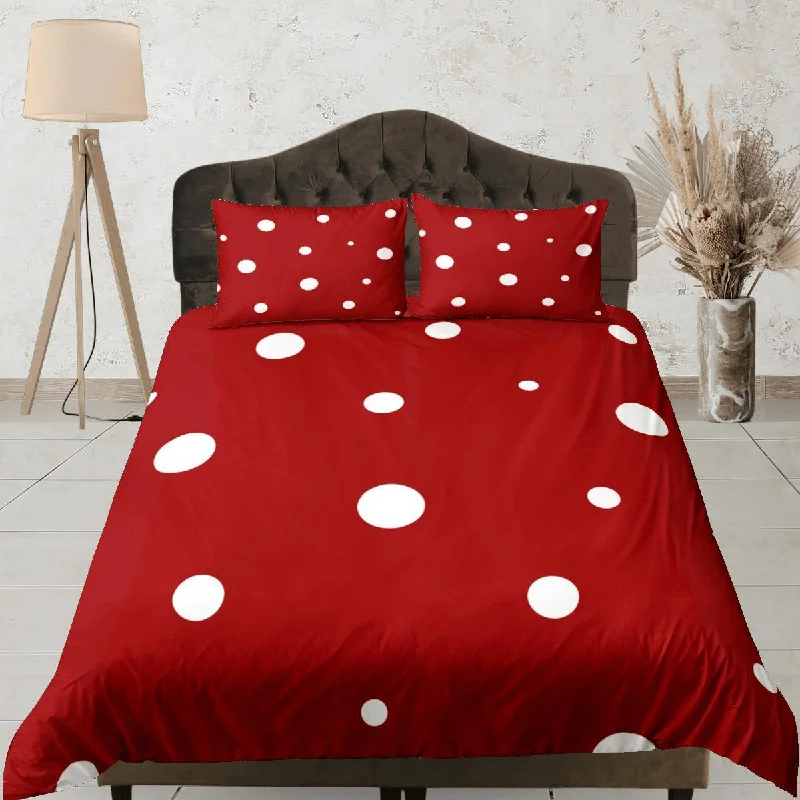 Red Duvet Cover Set Bedspread, Dorm Bedding with Pillowcase