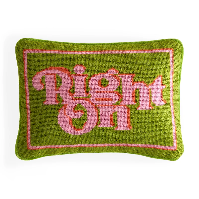 Right On Needlepoint Pillow