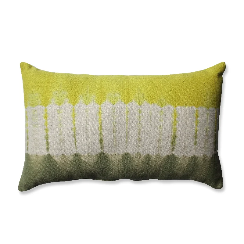 Shibori Bands Apple-Olive Rectangular Throw Pillow