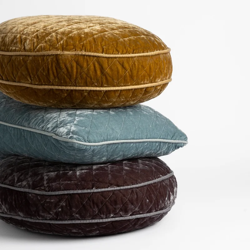 Act Now Silk Velvet Quilted Throw Pillow