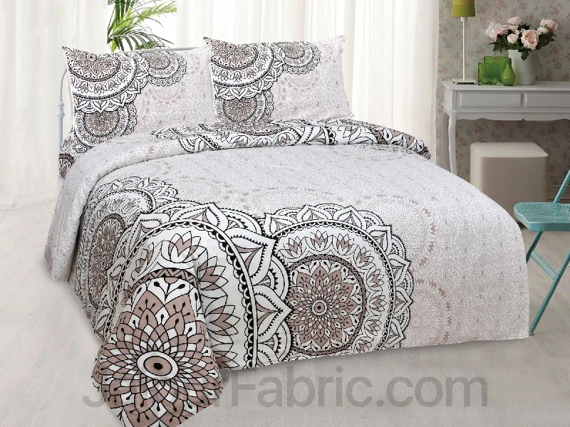 simply wow brown art cotton king size bedsheet