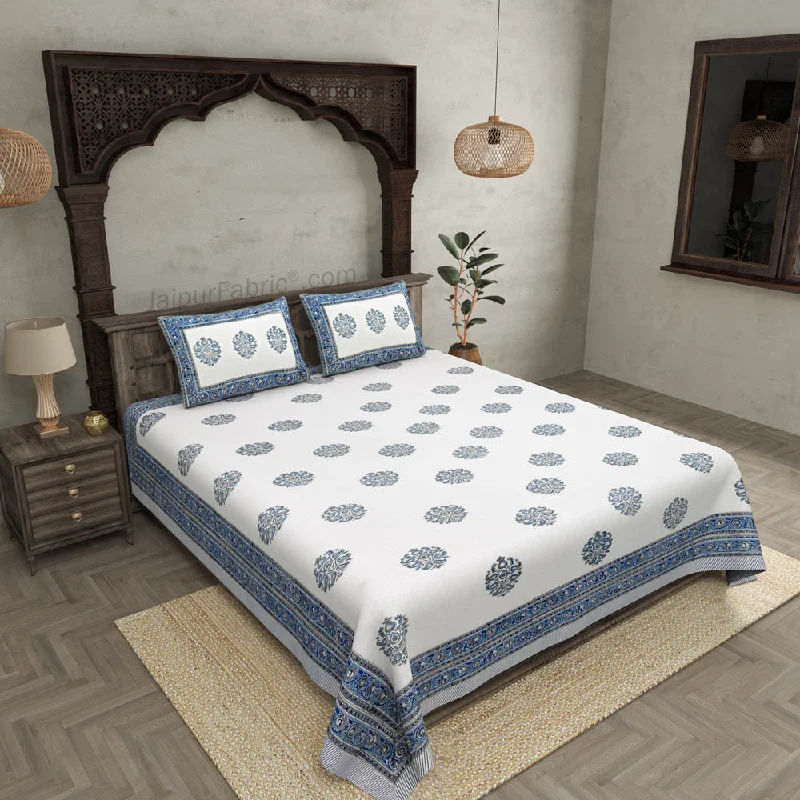 Supple Waves Hand Block Print Double Bedsheet