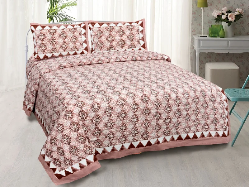 Super Sale Traditional Delight Maroon Double Bedsheet