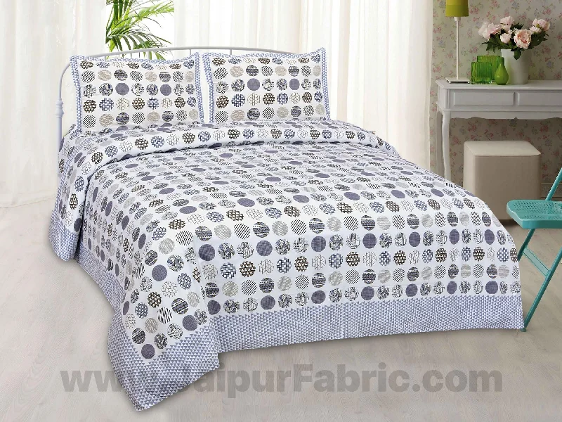 trendy polka grey cotton king size bedsheet