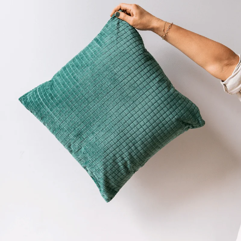 Vala Cotton Velvet Cushion - Teal